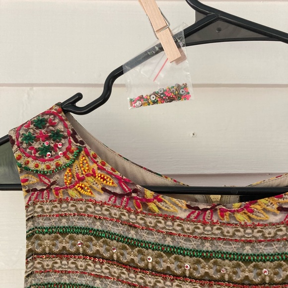 Anthropologie | Embellished Drop-Waist Dress Size 8P - Picture 9 of 15